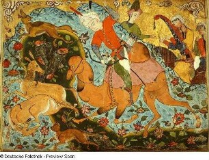 Bahram Gur auf Gazellenjagd, fol.35v (S. 32)