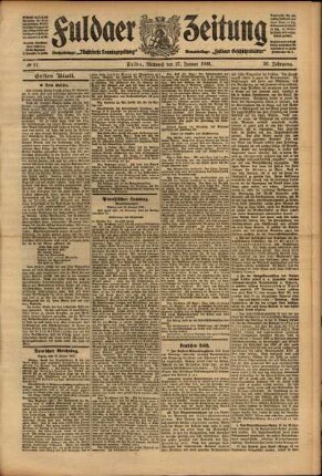 Erste Ausgabe vom Mittwoch, den 27. Januar 1909.
