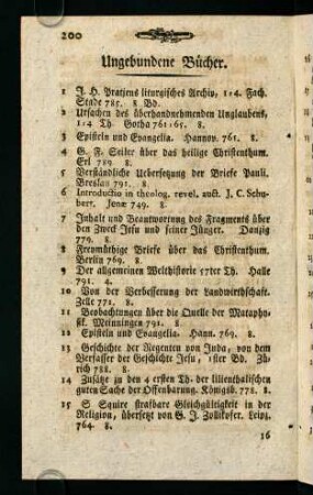 200-208, Ungebundene Bücher.