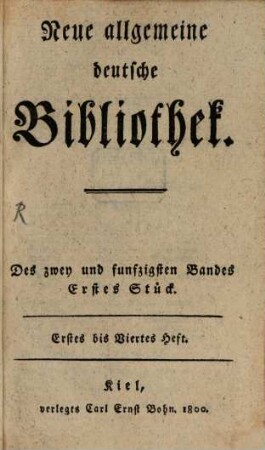 Neue allgemeine deutsche Bibliothek. 52. 1800