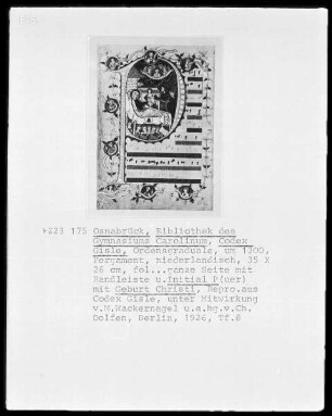 Gisle-Codex: Initiale P: Geburt Christi