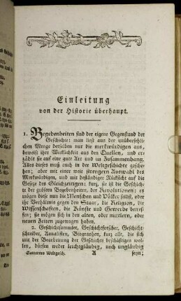 Einleitung von der Historie überhaupt