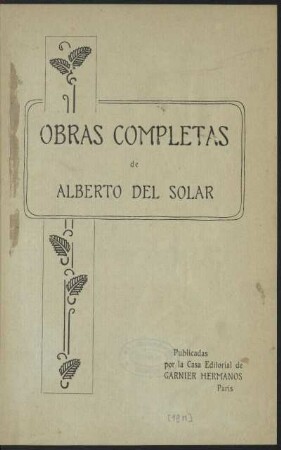 Obras completas de Alberto del Solar