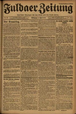 Ausgabe vom Mittwoch, den 11. April 1923.