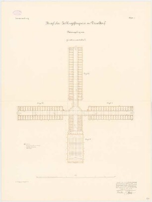 Zellengefängnis, Düsseldorf Männergefängnis: Grundriss 3. OG 1:200