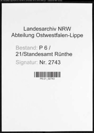 Namensverzeichnis Rünthe, Todesfälle