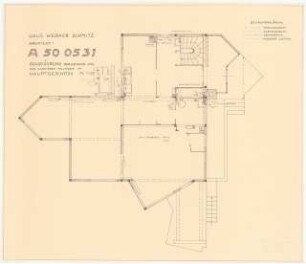 Schmitz-Häuser, Biberach/Riss Wohnhaus Werner Schmitz: Rohrführung der Heizung und der sanitären Anlagen im Hauptgeschoss 1:50