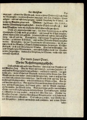 Der vierdte Haupt-Punct. Wo die Rechtfertigung geschehe