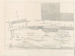 Plan section and elevation of part of the proposed annicut across the Kristna River between Bezoarah and Seetanagrum ...