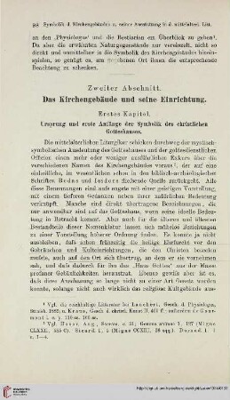 Erstes Kapitel: Ursprung und erste Anfänge der Symbolik des christlichen Gotteshauses