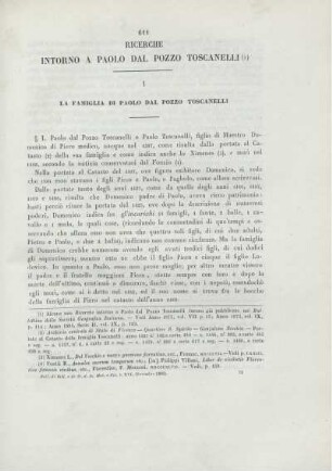Ricerche intorno a Paolo dal Pozzo Toscnelli.