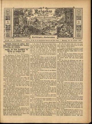 Ausgabe vom Sonntag, den 29. Oktober 1905.
