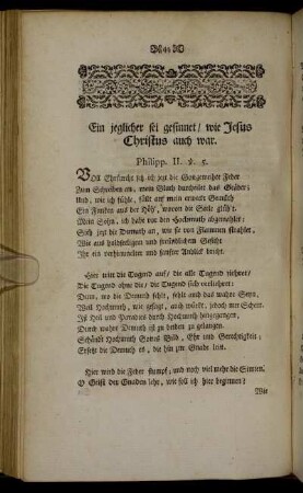 Ein jeglicher sei gesinnet/ wie Jesus Christus auch war.