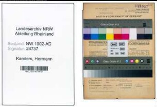 Entnazifizierung Hermann Kanders, geb. 18.03.1887 (Angest.)
