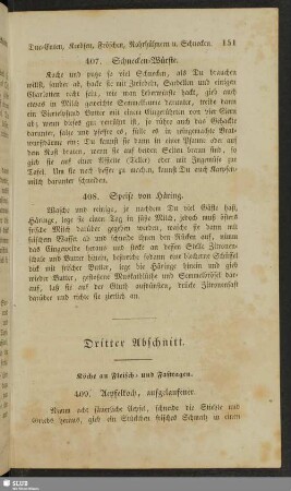 Dritter Abschnitt. Köche an Fleisch- und Fasttagen