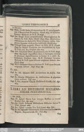 Libri Ad Historiam Ecclsiasticam Pertinentes.