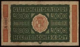 500 Mark Gutschein der Stadt Helmbrechts