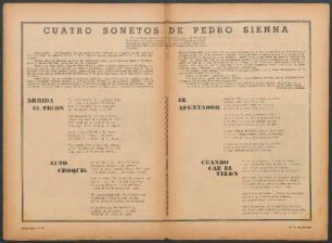 Cuatro sonetos de Pedro Sienna