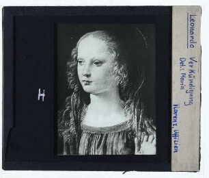 da Vinci, Verkündigung (Florenz Uffizien 00285888) : Maria