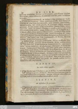 Caput IV. De vitiis Fidei oppositis.