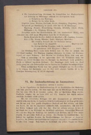 VI. Die Auskunftserteilung an Auswanderer