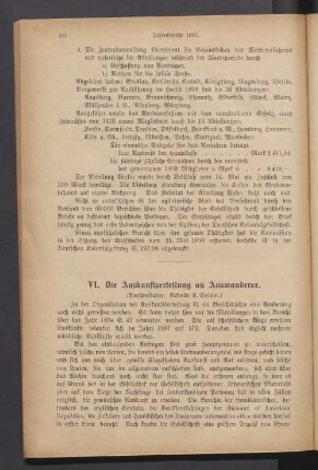 VI. Die Auskunftserteilung an Auswanderer