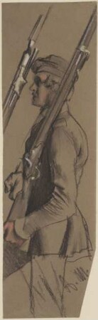 Soldat, das Gewehr schulternd
