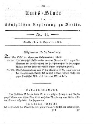 No 41, 5. Dezember 1821