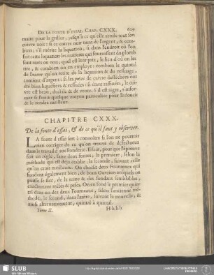 Chapitre CXXX. De la fonte d'essai, & de ce qu'il faut y observer