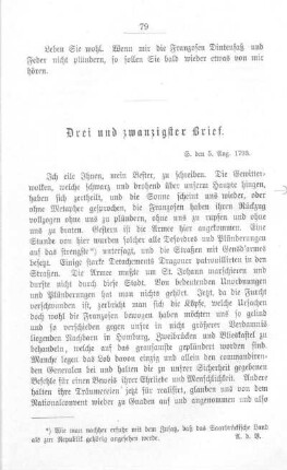 Drei und zwanzigster Brief