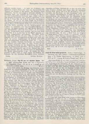 406-408 [Rezension] Friedensburg, Walter (Hrsg.), Archiv für Reformationsgeschichte. Texte und Untersuchungen. 11. Jahrg