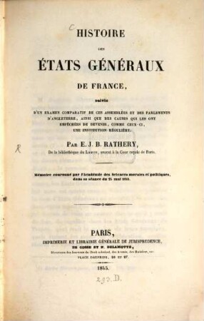 Histoire des états généraux de France