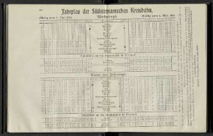 Fahrplan der Südstormarnschen Kreisbahn.