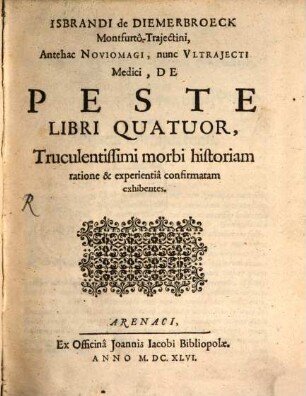De peste : Libri IV.