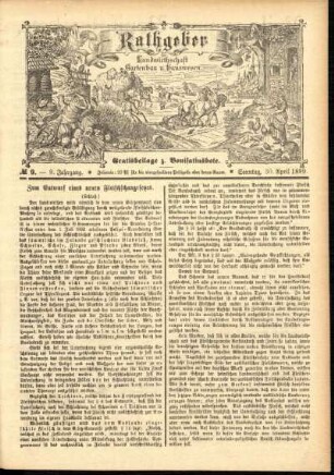 Ausgabe vom Sonntag, den 30. April 1899.