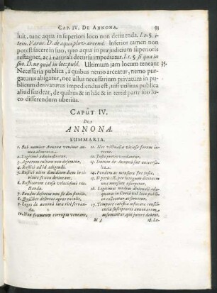 Caput IV. De Annona.