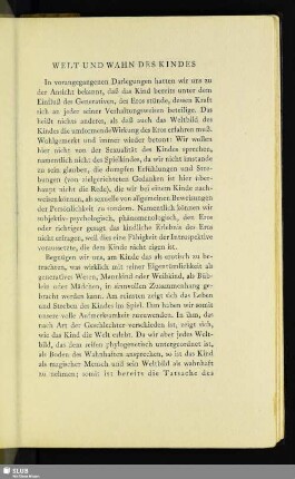 Welt Und Wahn Des Kindes