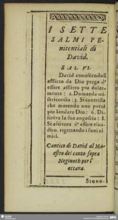 I Sette Salmi Penitentiali di David