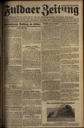 Ausgabe vom Dienstag, den 22. November 1932.