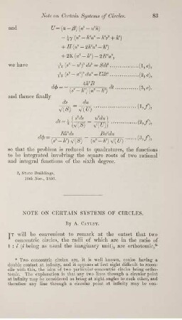 Note on certain systems of circles.
