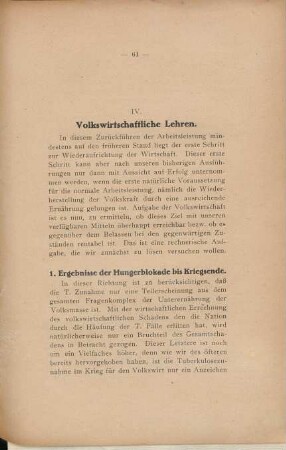 IV. Volkswirtschaftliche Lehren