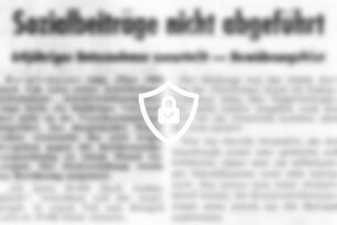 Sozialbeiträge nicht abgeführt