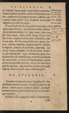 De Syllabis.