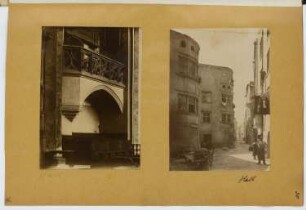Pfarrkirche St. Nikolaus, Hall, Schmiedgasse, Hall/Tirol: Detail im Chor der Pfarrkirche St. Nikolaus, Ansicht Schmiedgasse (aus: Skizzen- und Fotoalbum 13)