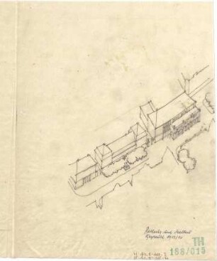 Fischer, Theodor; Bayreuth (Bayern); Rathaus (Umbau Infanteriekaserne) und Saalbau - Vogelperspektive