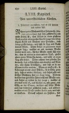 LXIII. Kapitel. Von unterschiedlichen Künsten.