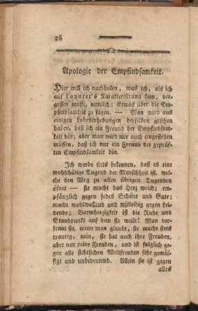 Apologie der Empfindsamkeit