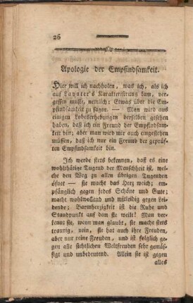 Apologie der Empfindsamkeit