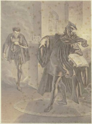 Faust zwingt Mephisto in den Zauberkreis