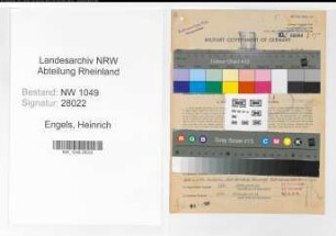 Entnazifizierung Heinrich Engels , geb. 07.07.1895 (Angestellter)